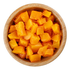 Baked pumpkin diced