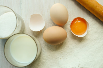 Preparation of ingredients for baking.