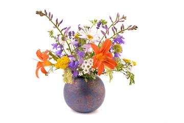 Summer flowers in vase. 