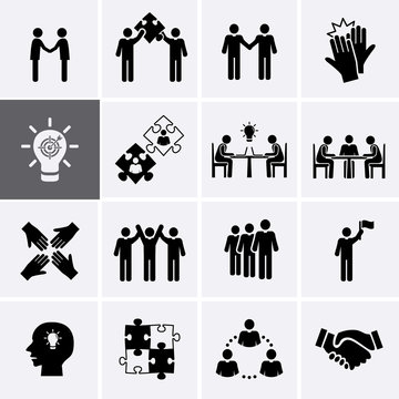 Team Work, Career and Business Process Icons.