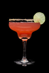 Margarita cocktail isolated on black