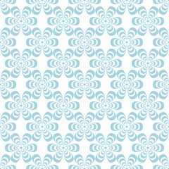 Colored flower seamless background. Blue and white ornaments