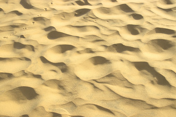 closeup of sand pattern of a beach in the summer.