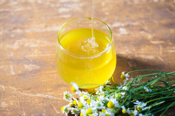 Honey Jar and Chamomile Flowers