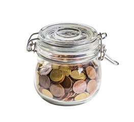 euro in jar