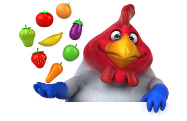 Fun chicken - 3D Illustration
