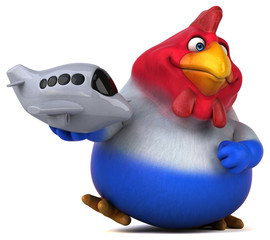 Fun chicken - 3D Illustration