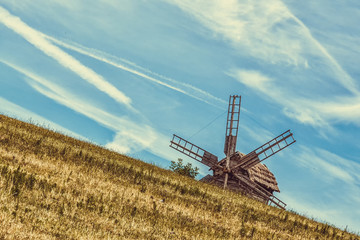 Old wooden windmill
