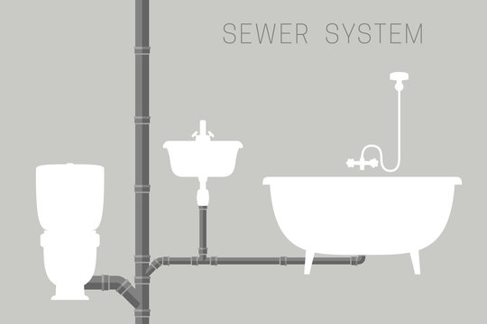 Sewer system with pipes