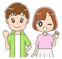 10代の男女のイラスト