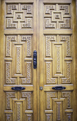 Wooden door with lock