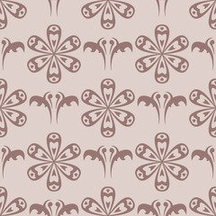 Brown floral seamless background
