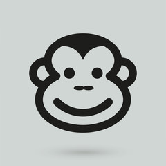Monkey face in a simple style