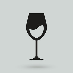 Wine icon in a simple style