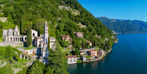 Brienno - Lago di Como (IT) - Chiesa della Madonna - Vista aerea panoramica