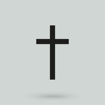 Religion Cross Icon in a simple style