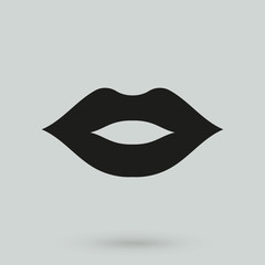 lips icon in a simple style