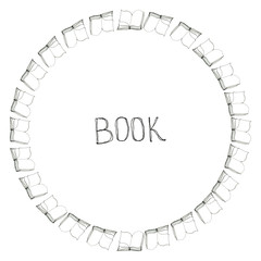 Fototapeta premium Book doodle frame