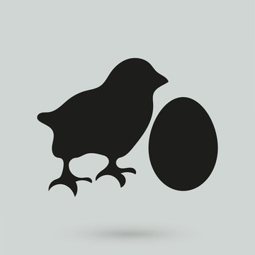 Chick Icon in a simple style