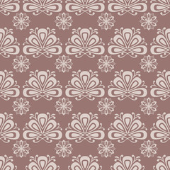 Brown floral seamless background