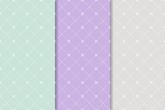 Geometric seamless background. Blue, purple and gray walllpaper collection