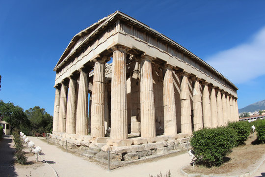 Temple H&eacute;pha&iuml;st&eacute;ion ou Th&eacute;s&eacute;ion, vue monumental du temple, Acropole d'Ath&egrave;nes, Gr&egrave;ce