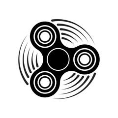 Hand fidget spinner toy icon - stress and anxiety relief. - obrazy, fototapety, plakaty