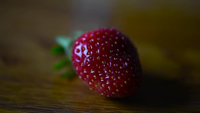 Strawberry on a wooden table