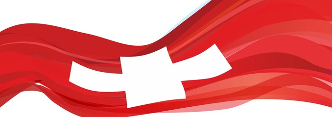 Flag of Switzerland, red flag with a white cross of the Swiss Confederation