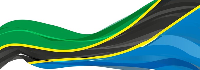 Flag of Tanzania, green blue with black and yellow stripe Flag of the United Republic of Tanzania