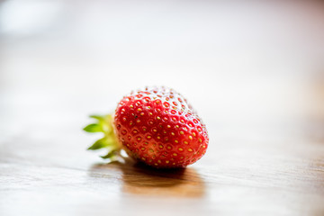 Strawberry on a wooden table