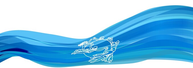 The UPU flag, light blue flag of the universal postal Union