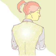 Model with her back turned