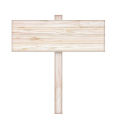 Wooden sign isolated on white background