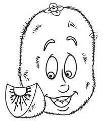 Fresh kiwi cartoon