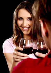 Couple celebrating St Valentines Day.