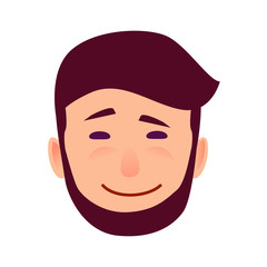 Sarcastic Smile on Cartoon Man Face Illustration