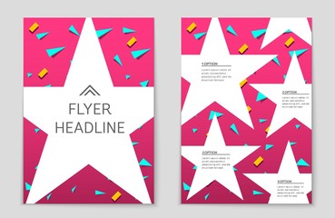 Obraz premium Abstract vector layout background set. For art template design, list, front page, mockup brochure theme style, banner, idea, cover, booklet, print, flyer, book, blank, card, ad, sign, sheet,, a4
