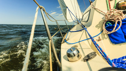 Yachting yacht sailboat sailing in sea ocean