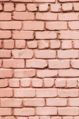 Old pink grey brick wall background vertical. Toned