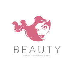 Beauty girl logo. Beautiful girl vector illustration 