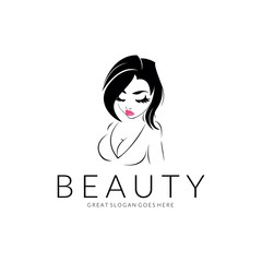 Beauty girl logo. Beautiful girl vector illustration 