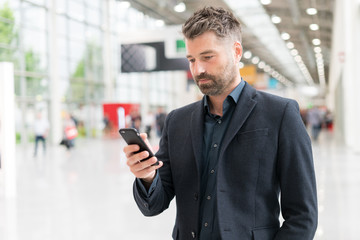 businessman at a trade fair