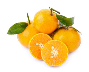 orange and half isolated on white background