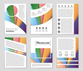 Fototapeta premium Abstract vector layout background set. For art template design, list, front page, mockup brochure theme style, banner, idea, cover, booklet, print, flyer, book, blank, card, ad, sign, sheet,, a4