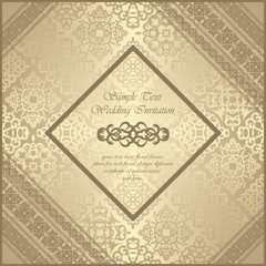 Vintage background with decorative borders and frame on seamless background