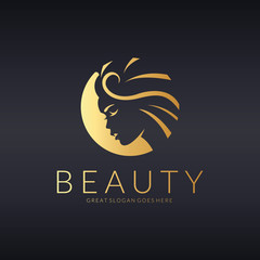 Beauty girl logo. Beautiful girl vector illustration  - 155400794