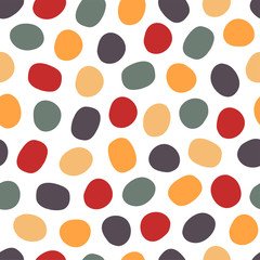 Simple abstract oval pattern. Retro seamless background. Vector illustration.