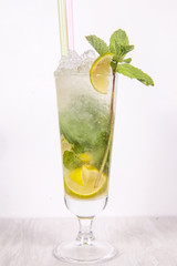 Mojito cocktail isolation on a white