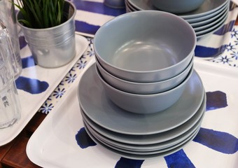 Set of Ceramic Dishes, Bowls and Plates